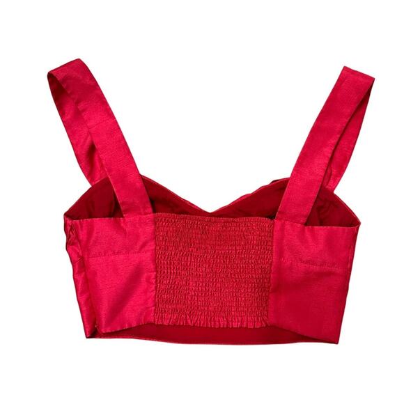 Aritzia Wilfred Rhapsody Cropped Blouse Fuschia Pink, size 4 - Picture 11 of 11